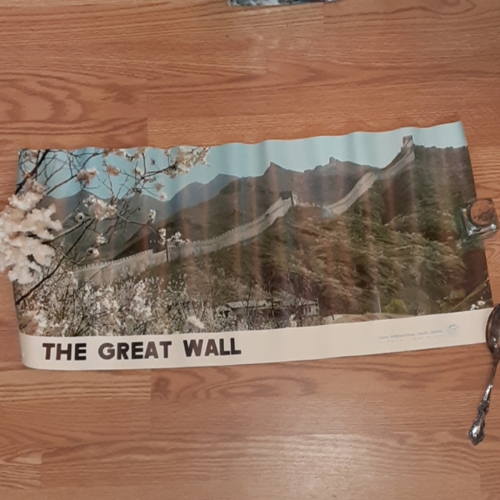VINTAGE GREAT WALL OF CHINA POSTER, 30" long